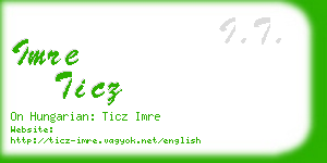 imre ticz business card